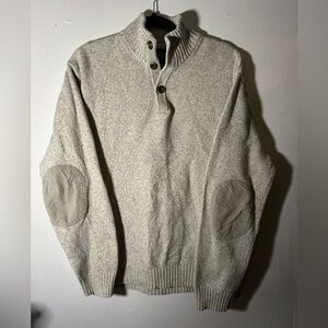 GAP Sandstone Wool Blend Knit Sweater with Corduroy Elbow Patches Size XXL
